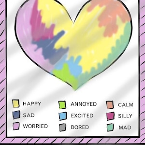 Mood Check in - Guidance Coloring Page - Self Care kids - Mental Health coloring page - Printable PDF Download - Social Emotional Learning
