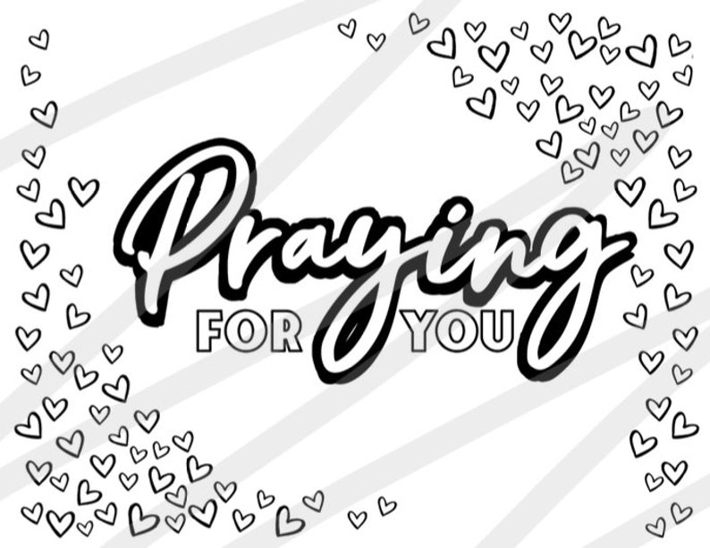 Praying for You Card Coloring Page - Printable PDF - Instant Download ...
