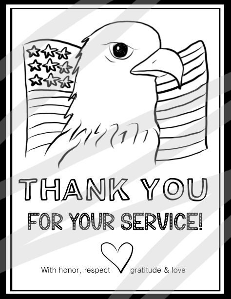Veterans Day Thank You for Your Service Soldiers Coloring Pages Craft Pack