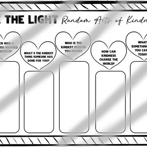 RAK week Random acts of kindness week activity coloring page - guidance lesson - social emotional learning - instant download printable PDF