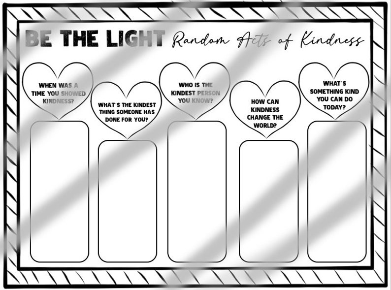 RAK Week Random Acts of Kindness Week Activity Coloring Page Guidance