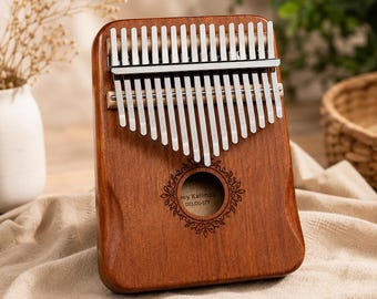 Kalimba de pulgar de 17 teclas – Piano de dedo artesanal con notas grabadas – Instrumento portátil ideal para principiantes