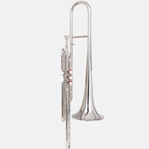 Trombón tenor en Si bemol de 3 válvulas con acabado plateado / Instrumento crossover para principiantes con estuche imagen 3