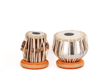 Stalen tabla-set | Vernikkeld Bayan & Houten Dayan-drumstel