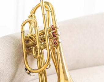 Bb-cornet koperblazersinstrument: 3 kleppen, gelakte afwerking, beginners/gemiddelde jazzbandorkestset