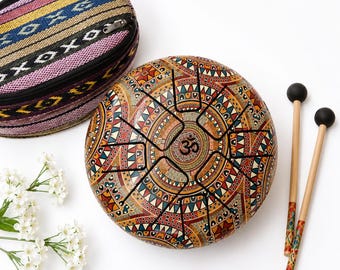 6-inch stalen tongtrommel 8 noten C majeur handpantrommel voor meditatie Yoga Ontspanning met tas en hamers Cadeau voor kinderen Volwassenen