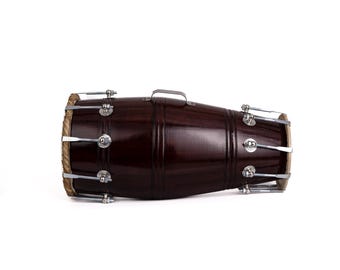 Tamburo Dholak artigianale accordato / Strumento a percussione tradizionale indiano