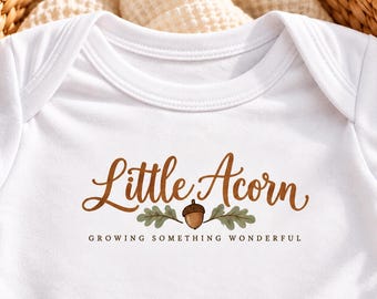 Body de bebé Little Acorn, "Creciendo algo maravilloso", regalo para baby shower de recién nacido