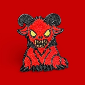 Parche de cabra demoníaca bordado con plancha/velcro Parche de rarezas de terror