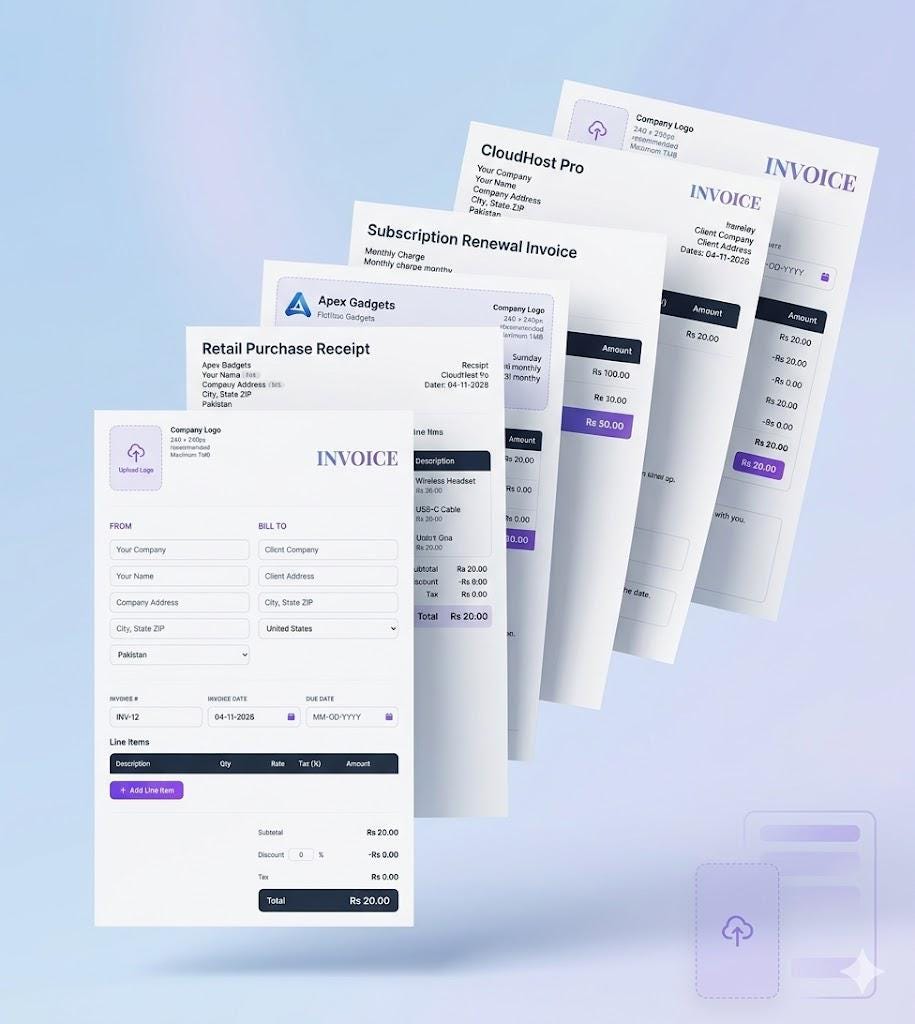 React Invoice Generator | Customizable PDF Billing Software (digital ...