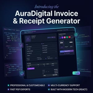 Modello per la generazione di fatture / Creatore di fatture PDF / Software di fatturazione modificabile / App di fatturazione React per freelance e piccole imprese