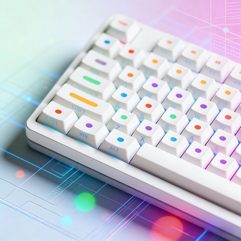 Dot Minimalist 137 Keycaps, MX Translucent Character Keycaps ...