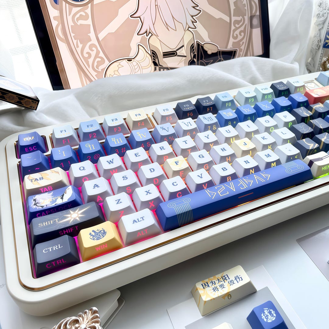 Honkai Khaslana 143 Keycaps,character Transparent Mechanical Keyboard ...