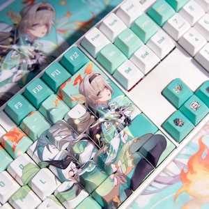 Nakładki na klawisze Firefly 120 Gaming, konfigurowalny układ klawiszy do klawiatury mechanicznej | Nakładki na klawisze MX | Niestandardowe nakładki na klawisze | Nakładki na klawisze anime | Prezenty świąteczne