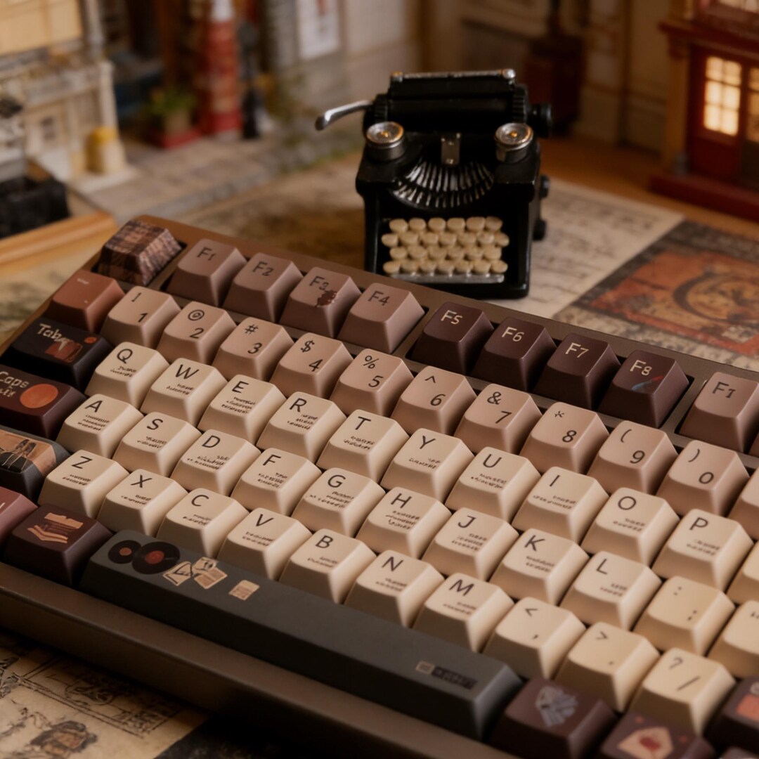 Vintage Coffee 130 Keycaps, Custom Cherry Mechanical Keyboard PBT ...