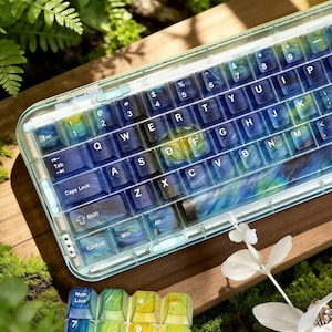 Van Gogh Art Transparent 119 Tangentbordsset, PC-material Handgjorda Kreativa Mekaniska Tangentbordsknappar | Anpassade Tangentbordsknappar | MX Tangentbordsknappar | Gåvor