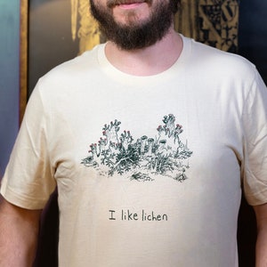 I Like Lichen, screen printed t-shirt