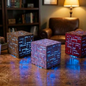 Circuit Cube Lamp SVG | Laser Cut Wood Box Files (Digital Download)