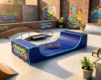 Modelo de juguete de rampa de diapasón de madera cortado con láser SVG, plantilla vectorial de fanático de la patineta, archivos digitales