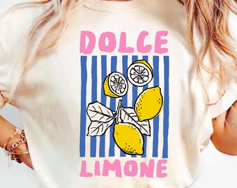 Dolce Limone Shirt, Preppy La Dolce Vita Summer Gift, Vintage Lemon Graphic Tee