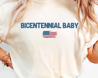 Bicentennial Baby Shirt, Retro 1976 Birthday Gift, Turning 50 Sweatshirt, Vintage Patriotic Grandmother Gift