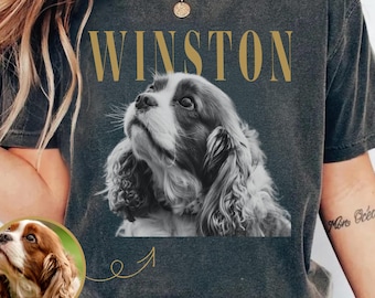 Custom Pet Photo & Name Shirt, Retro Picture Dog Shirt, Personalized Dog Lover Gift, My Cat On A Shirt, Gift For Pet Owners