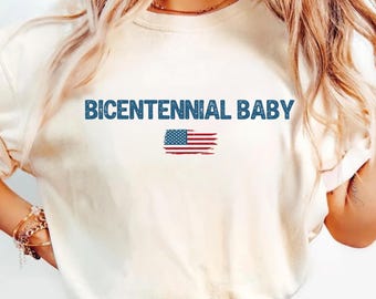 Bicentennial Baby Shirt, Retro 1976 Birthday Tee, Turning 50 T-Shirt, July 4 Birthday Shirt, Vintage Independence Day Tee