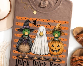 Duck Duck Boo Shirt, Funny Halloween Gift, Ghost Witch Pumpkin Ducks Sweatshirt, Spooky Animal Fall Tee