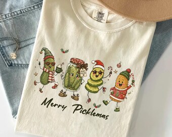 Merry Picklemas Shirt, Funny Christmas Gift for Pickler, Retro Christmas Pickle Sweatshirt