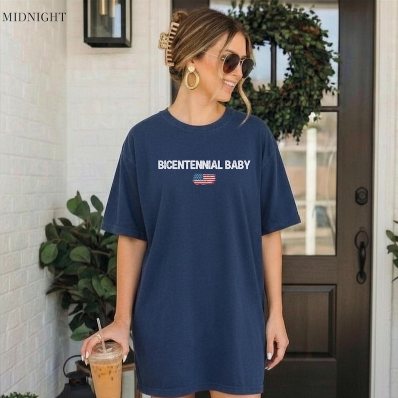 Bicentennial Baby Shirt, Vintage 1976 Birthday Tee, Turning 50 T-Shirt, July 4 Birthday Shirt, Retro Independence Day Tee zdjęcie 2