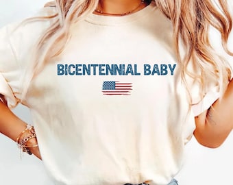 Bicentennial Baby Shirt, Retro 1976 Birthday Tee, Turning 50 T-Shirt, July 4 Birthday Shirt, Vintage Independence Day Tee