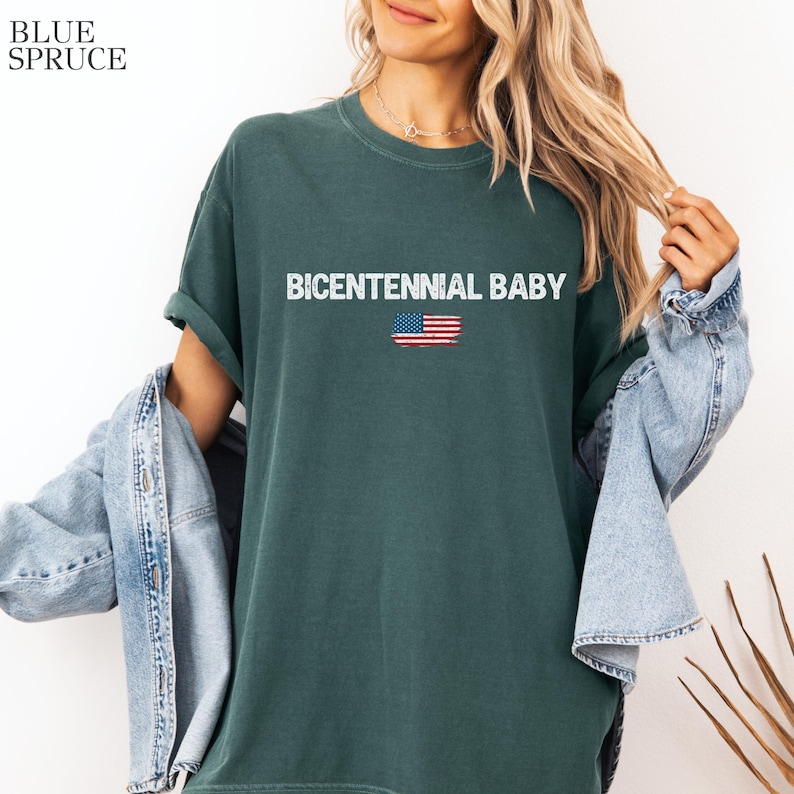 Bicentennial Baby Shirt, Retro 1976 Birthday Tee, Turning 50 T-Shirt, July 4 Birthday Shirt, Vintage Independence Day Tee image 7
