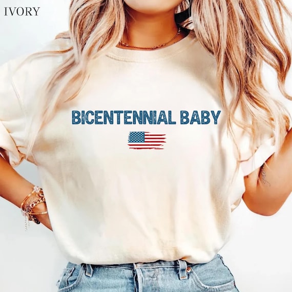 Bicentennial Baby Shirt, Retro 1976 Birthday Tee, Turning 50 T-Shirt, July 4 Birthday Shirt, Vintage Independence Day Tee
