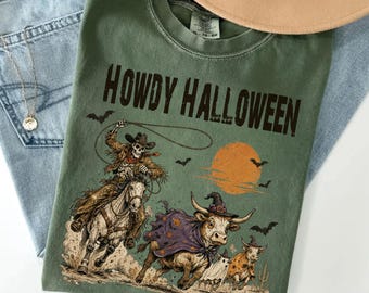 Howdy Halloween Shirt, Funny Halloween Western Gift, Spooky Country Sweatshirt, Retro Fall Top