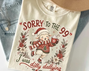 Dilly Dallying Santa Sheep Shirt, Funny Christmas Gift, Sarcastic Xmas Tee, Sheep Lover Holiday Humor Sweatshirt