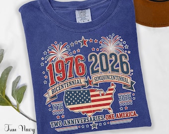 1976 Bicentennial vs 2026 Semiquincentennial Tee, 1776 2026 USA 250th Anniversary Group Shirt, 1976 Birthday Gift, Patriotic July 4 Outfit