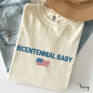 Bicentennial Baby Shirt, Retro 1976 Birthday Tee, Turning 50 T-Shirt, July 4 Birthday Shirt, Vintage Independence Day Tee image 2