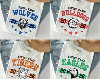 Custom Mascot Team Shirt, School Game Day Gift, School Team Pride Shirt, Team Spirit Graphic Sweatshirt