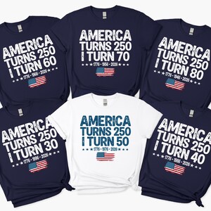 America Turns 250 I Turn 50 Shirt, Patriotic Grandparent Birthday Gift, 250th Anniversary Tee, 1776 1976 2026 Shirt image 6