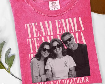 Custom Breast Cancer Support Team Shirt, Personalized Cancer Warrior Gift, Pink Ribbon Awareness Tee, Her Fight Our Fight Shirt