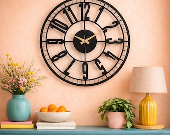 Modern Wall Clock SVG | Vintage Numbers Laser Cut File (Digital Download)