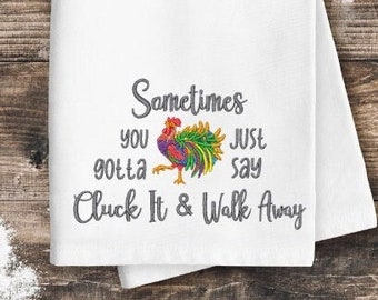 Kitchen Embroidery Designs, Chicken Embroidery Design, Tea Towel Embroidery Design, Funny Embroidery Design, Word Embroidery, Chicken Design