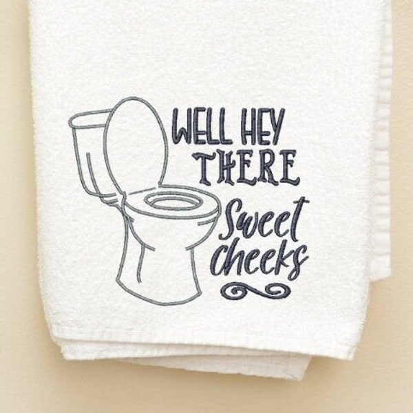 Funny Bathroom Saying Embroidery Design, Embroidery Design for Towels, Farmhouse Embroidery, Humorous Embroidery Design