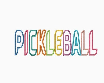 Pickleball Embroidery Designs, Sports Embroidery Design, Ball Embroidery File, Embroidery Pattern, Pickleball Applique Embroidery Design