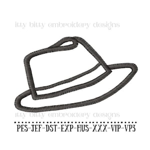 Applique Hat Embroidery Design: 4x4 & 5x7 (Digital Download)