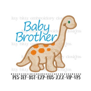 Baby Brother Embroidery Designs, Dinosaur Applique, Little Brother Applique, Embroidery Designs for Boys, Newborn Embroidery Designs