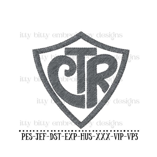 CTR Embroidery Design, CTR Filled Stitched, Machine Embroidery Designs