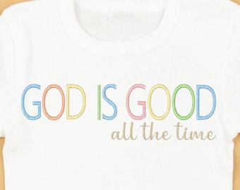 God Is Good Embroidery Design: Christian Scripture (PES, JEF, EXP)