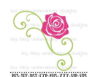 Rose Embroidery Designs, Machine Embroidery Floral Designs, Flower Embroidery Design, Mini Embroidery Design,Small Embroidery Design, Flower