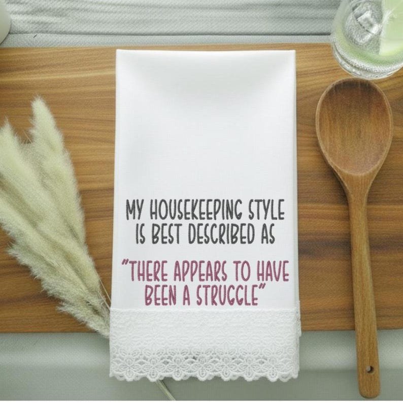 Diseño divertido para bordar en una toalla de cocina: "He cocinado para la gente" (descarga digital) imagen 3
